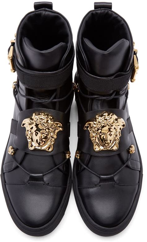 versace medusa sneakers black|Versace Medusa boots.